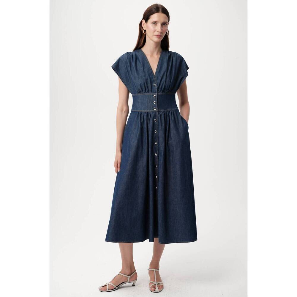 NEW EXQUISE evan midi dress in blue